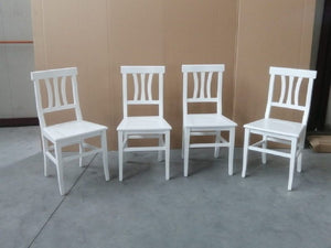 set 2 sedie legno bianco shabby chic seduta legno - Mobili 2G