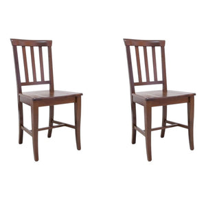 Set 2 sedie legno classiche noce seduta legno 43x44x93 - Mobili 2G