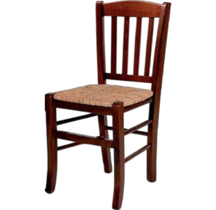 Set 2 sedie legno classiche noce seduta paglia 42x42x88 - Mobili 2G
