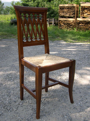 set 2 sedie legno seduta paglia arte povera tinta noce - Mobili 2G