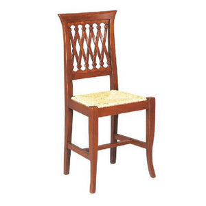 set 2 sedie legno seduta paglia arte povera tinta noce - Mobili 2G