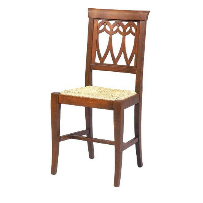 set 2 sedie legno seduta paglia arte povera tinta noce - Mobili 2G