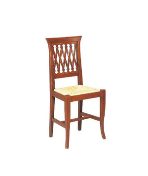 set 2 sedie legno seduta paglia arte povera tinta noce - Mobili 2G