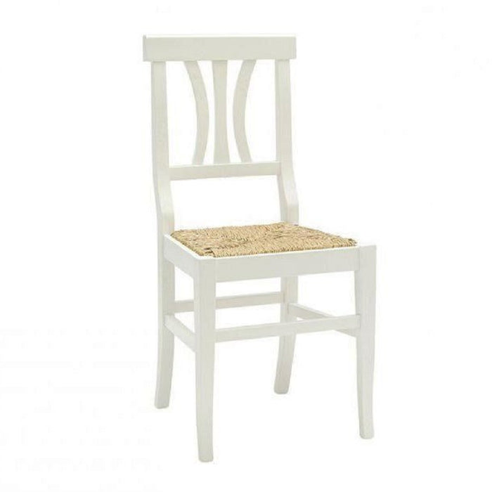 set 2 sedie legno seduta paglia bianco shabby chic - Mobili 2G