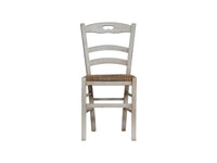 Set 2 sedie legno shabby bianco consumato seduta paglia 43x46x89 - Mobili 2G