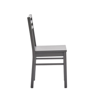 Set 2 sedie legno shabby grigio seduta legno l.43 h.87 p.48