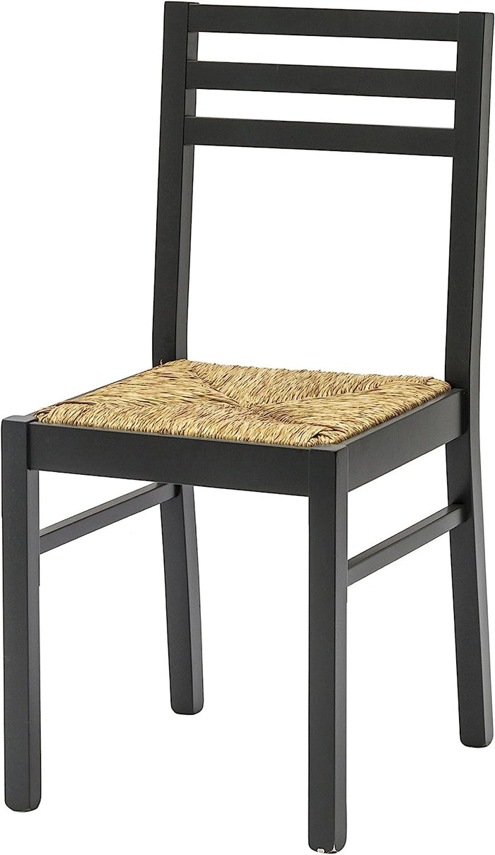 Set 2 sedie legno shabby nero seduta legno l.43 h.87 p.48 - Mobili 2G