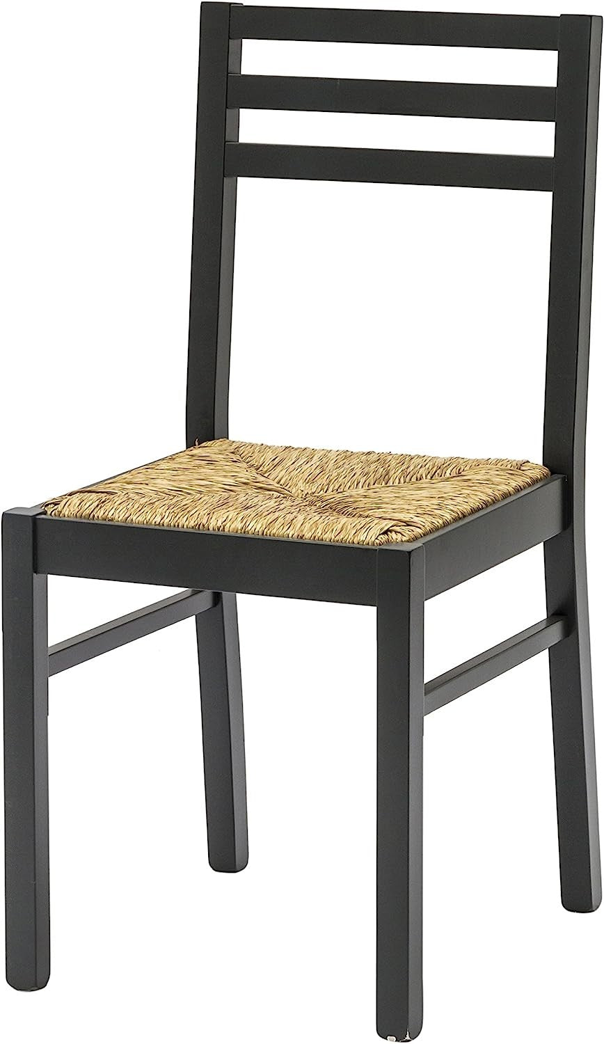 Set 2 sedie legno shabby nero seduta legno l.43 h.87 p.48 - Mobili 2G