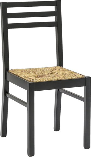 Set 2 sedie legno shabby nero seduta legno l.43 h.87 p.48 - Mobili 2G