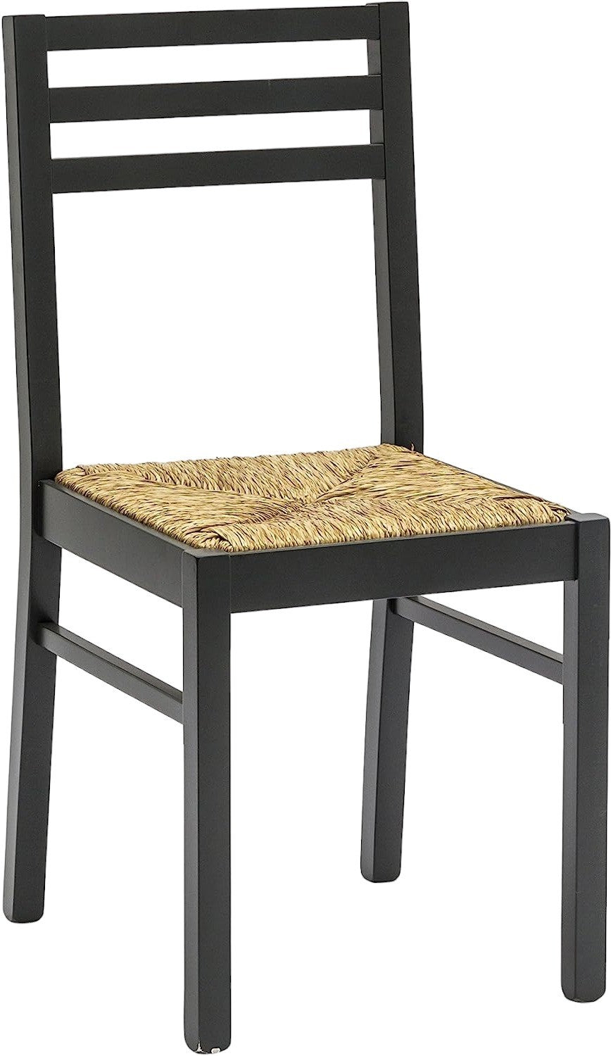 Set 2 sedie legno shabby nero seduta legno l.43 h.87 p.48 - Mobili 2G