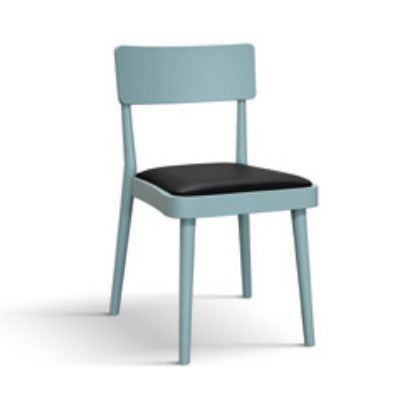 Set 2 sedie legno verde acqua seduta ecopelle nera 48x45,5x79 - Mobili 2G