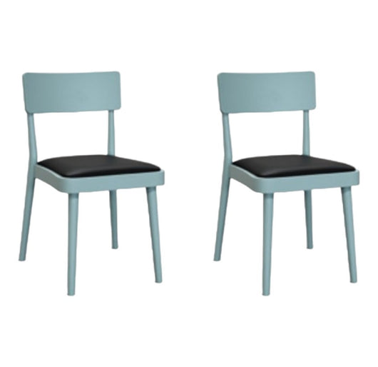 Set 2 sedie legno verde acqua seduta ecopelle nera 48x45,5x79 - Mobili 2G