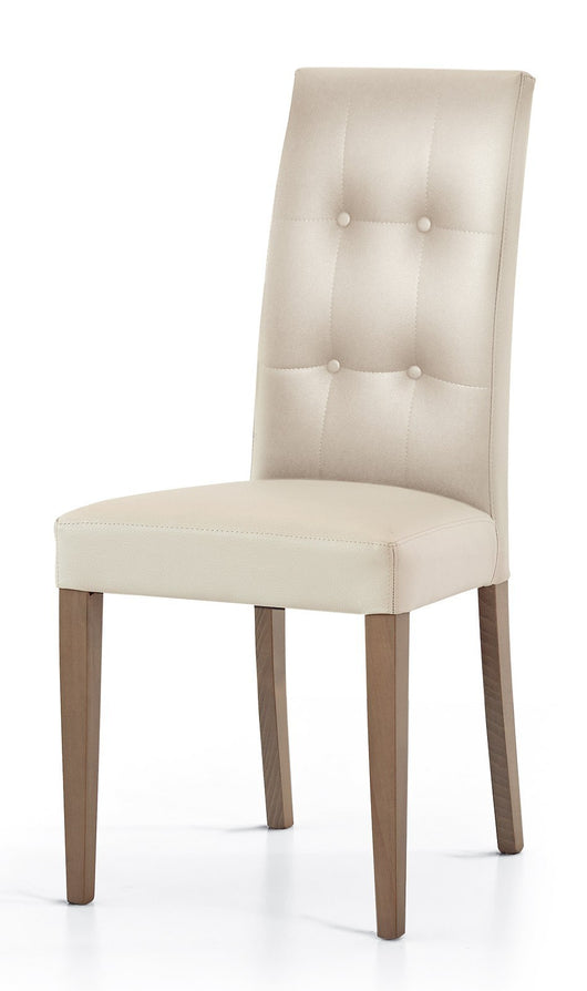 Set 2 sedie moderne in ecopelle 4 bottoni beige (677) - Mobili 2G