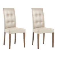 Set 2 sedie moderne in ecopelle 4 bottoni beige (677) - Mobili 2G