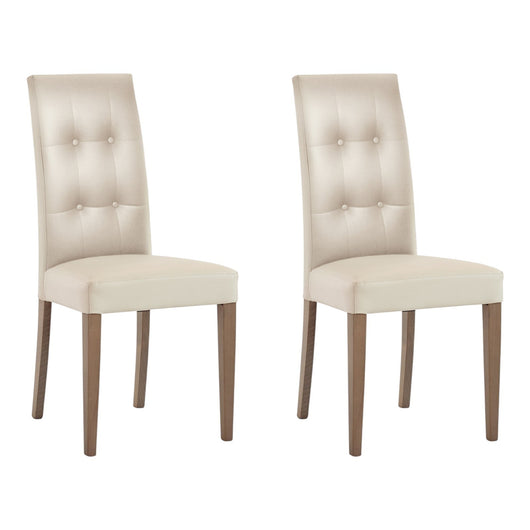 Set 2 sedie moderne in ecopelle 4 bottoni beige (677) - Mobili 2G