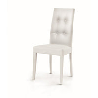 Set 2 sedie moderne in ecopelle 4 bottoni bianco (678) - Mobili 2G