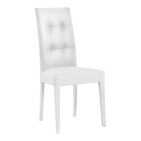 Set 2 sedie moderne in ecopelle 4 bottoni bianco (678) - Mobili 2G