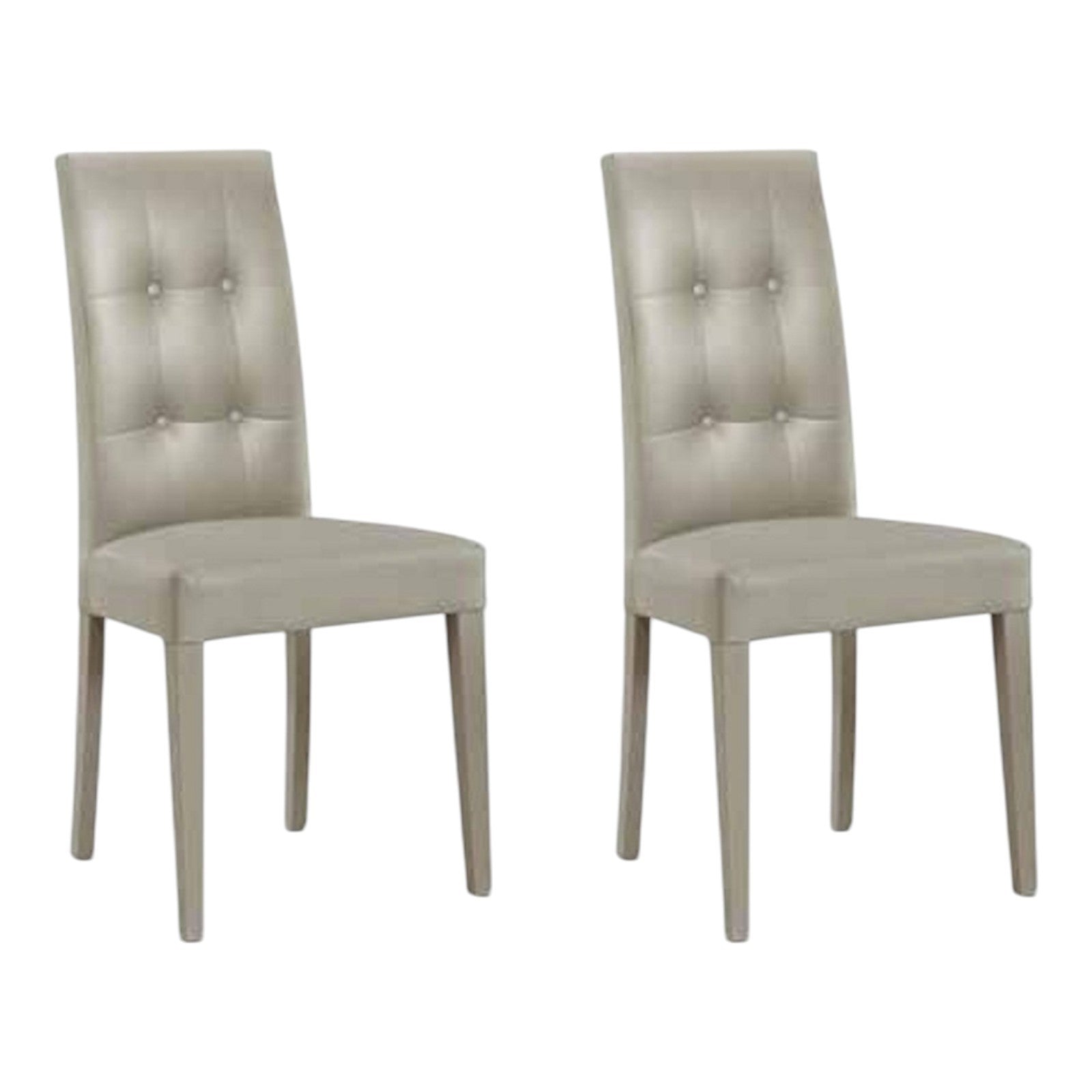 Set 2 sedie moderne in ecopelle 4 bottoni grigio (675) - Mobili 2G