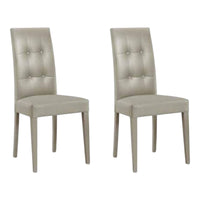 Set 2 sedie moderne in ecopelle 4 bottoni grigio (675) - Mobili 2G