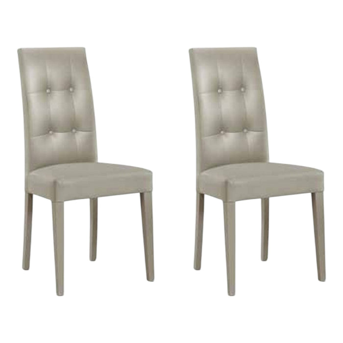 Set 2 sedie moderne in ecopelle 4 bottoni grigio (675) - Mobili 2G