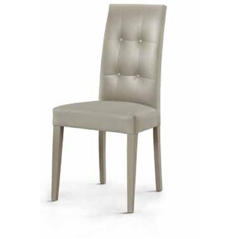 Set 2 sedie moderne in ecopelle 4 bottoni grigio (675) - Mobili 2G