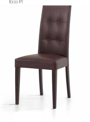 Set 2 sedie moderne in ecopelle 4 bottoni marrone (676) - Mobili 2G