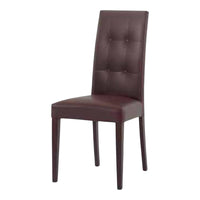Set 2 sedie moderne in ecopelle 4 bottoni marrone (676) - Mobili 2G