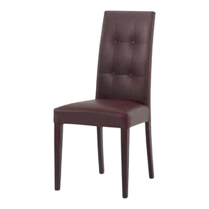 Set 2 sedie moderne in ecopelle 4 bottoni marrone (676) - Mobili 2G