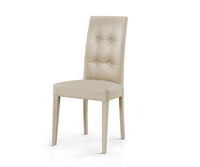 Set 2 sedie moderne legno ecopelle imbottita beige con bottoni - Mobili 2G