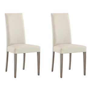 Set 2 sedie moderne legno ecopelle imbottita beige (578) - Mobili 2G