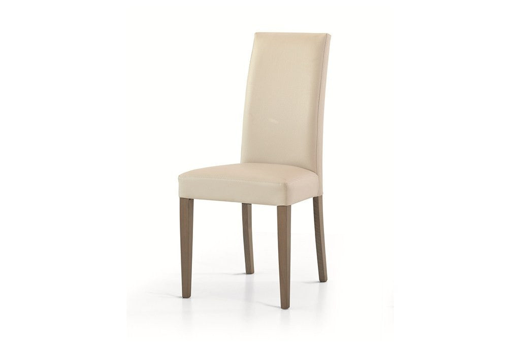 Set 2 sedie moderne legno ecopelle imbottita beige (578) - Mobili 2G