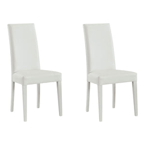 Set 2 sedie moderne legno ecopelle imbottita bianco (577) - Mobili 2G