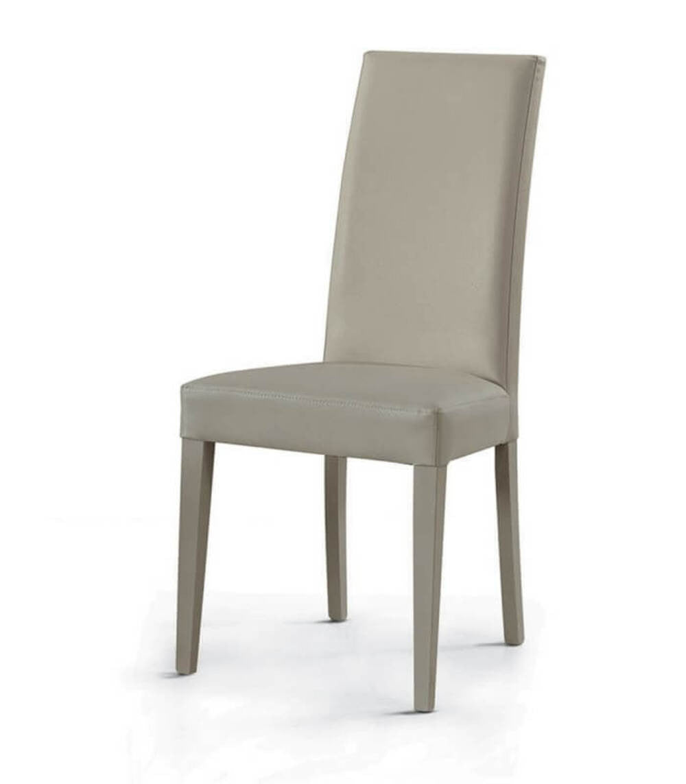 Set 2 sedie moderne legno ecopelle imbottita grigio (687) - Mobili 2G