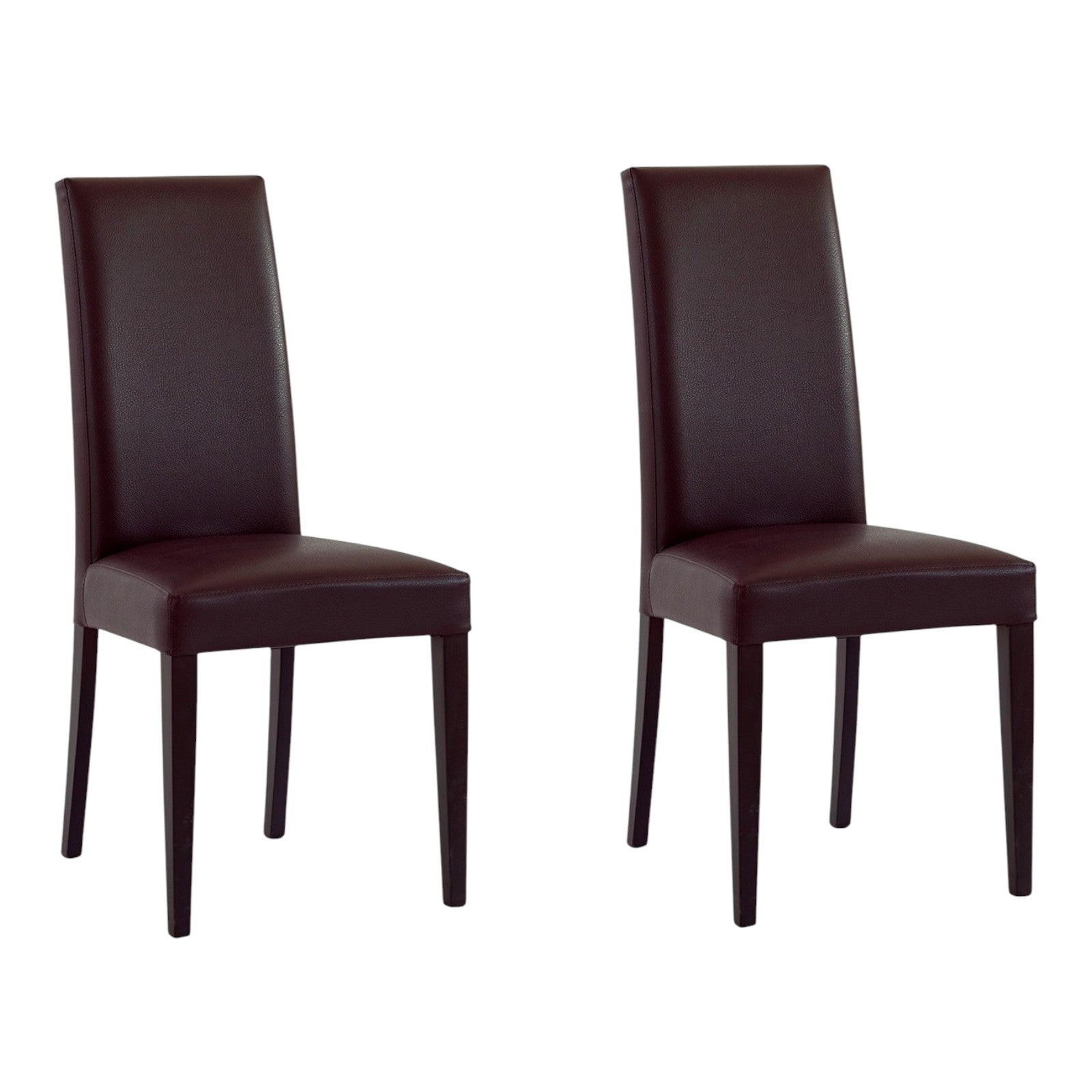 Set 2 sedie moderne legno ecopelle imbottita marrone (576) - Mobili 2G