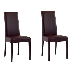 Set 2 sedie moderne legno ecopelle imbottita marrone (576) - Mobili 2G