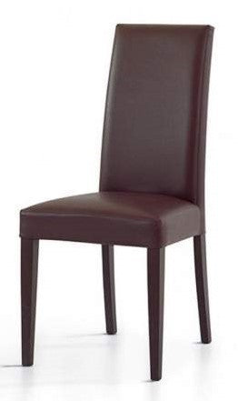 Set 2 sedie moderne legno ecopelle imbottita marrone (576) - Mobili 2G