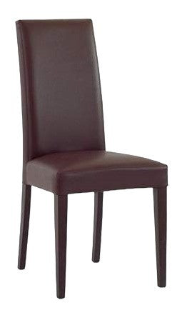 Set 2 sedie moderne legno ecopelle imbottita marrone (576) - Mobili 2G