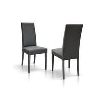 Set 2 sedie moderne legno ecopelle imbottita antracite - Mobili 2G