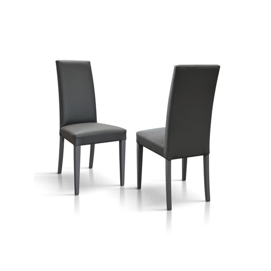Set 2 sedie moderne legno ecopelle imbottita antracite - Mobili 2G