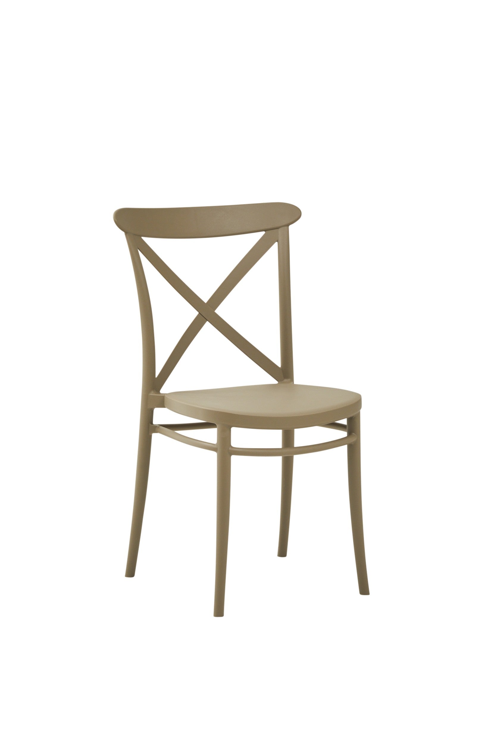 Set 2 sedie moderne polipropilene tortora 51x51x87 - Mobili 2G