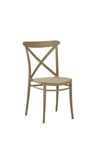 Set 2 sedie moderne polipropilene tortora 51x51x87 - Mobili 2G