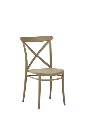 Set 2 sedie moderne polipropilene tortora 51x51x87 - Mobili 2G