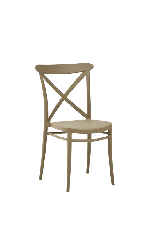 Set 2 sedie moderne polipropilene tortora 51x51x87 - Mobili 2G