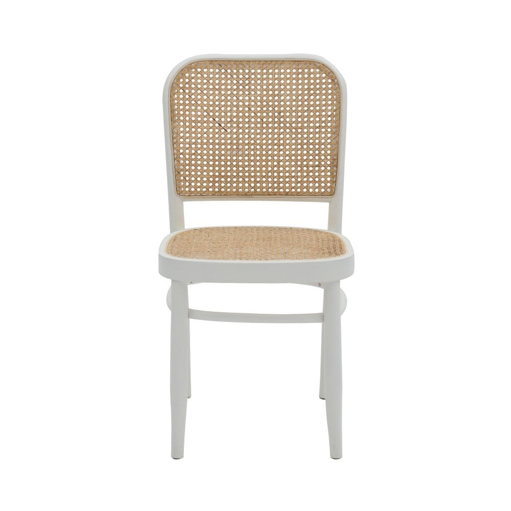 Set 2 sedie paglia di vienna in legno bianco 45x47x87 - Mobili 2G