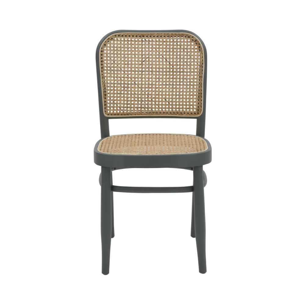 Set 2 sedie paglia di vienna in legno grigio 45x47x87 - Mobili 2G