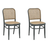 Set 2 sedie paglia di vienna in legno grigio 45x47x87 - Mobili 2G