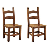 Set 2 sedie rustica in legno di faggio tinta noce seduta legno - Mobili 2G