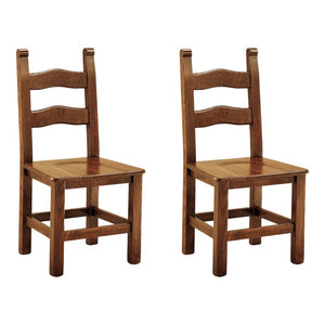 Set 2 sedie rustica in legno di faggio tinta noce seduta legno - Mobili 2G