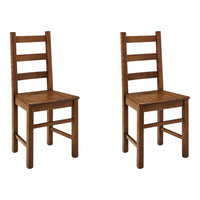 Set 2 sedie rustica in legno di faggio tinta noce seduta legno - Mobili 2G