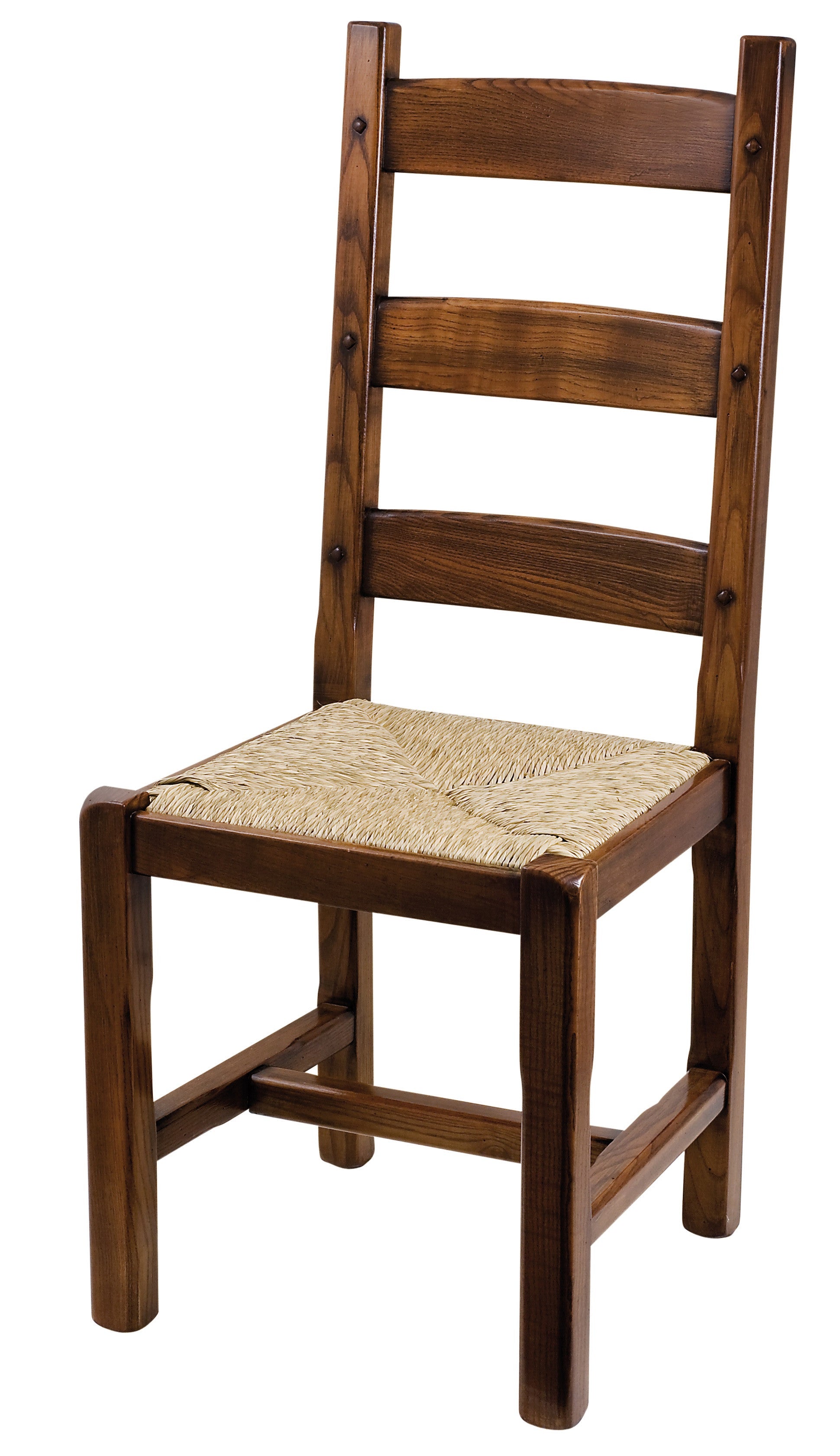 Set 2 sedie rustica in legno di frassino tinta noce seduta paglia - Mobili 2G